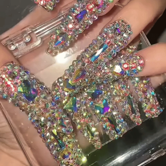 [24H Flash Sale] Press-on Glitter Nails+tools kit